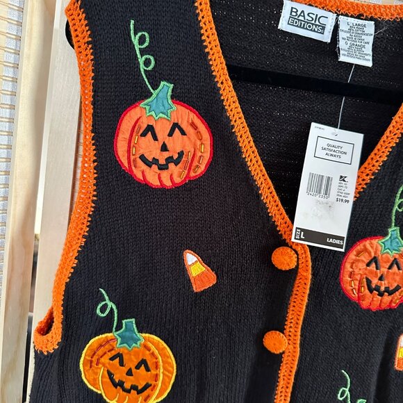Vintage Basic Editions Halloween Pumpkin Candy Corn Embroidered  SOLD - Picture 5 of 9